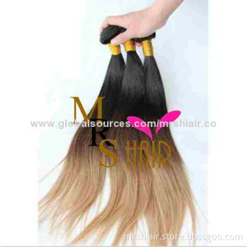 20-inch Ombre, Three Tone Color #1b#4#27, Brazilian Virgin Hair Weaves
